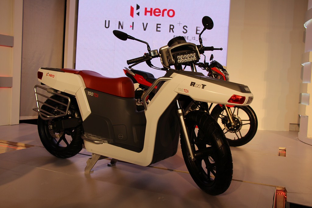 indian maker hero unveils diesel-engined motorcycle concept