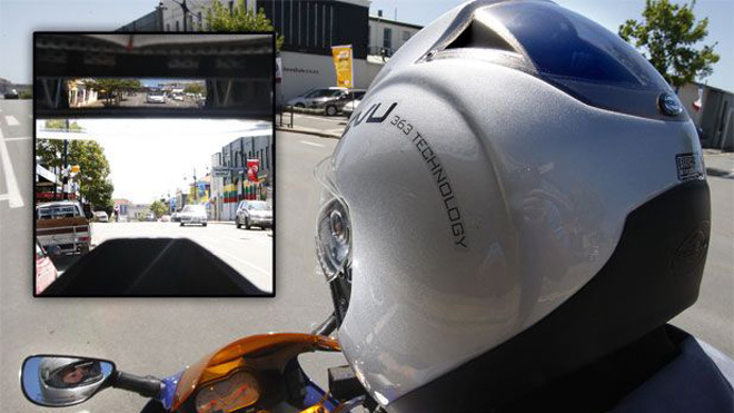 worlds first rearview motorcycle helmet introduced